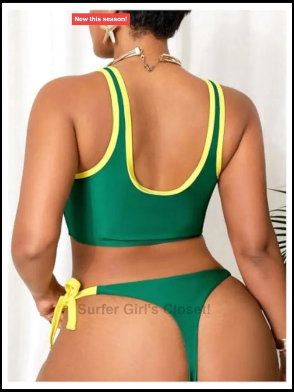 Plus Size 2 Piece Bikini Set with High Stretch and Removable Padding Cheeky